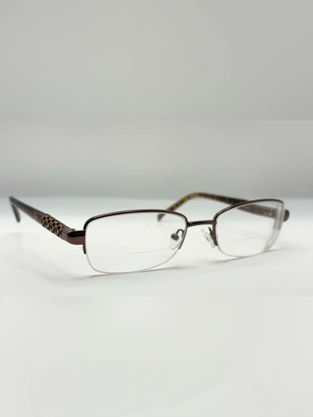 Oscar de la Renta OSL466 Brown Half-Rim Sunglasses Frames Only